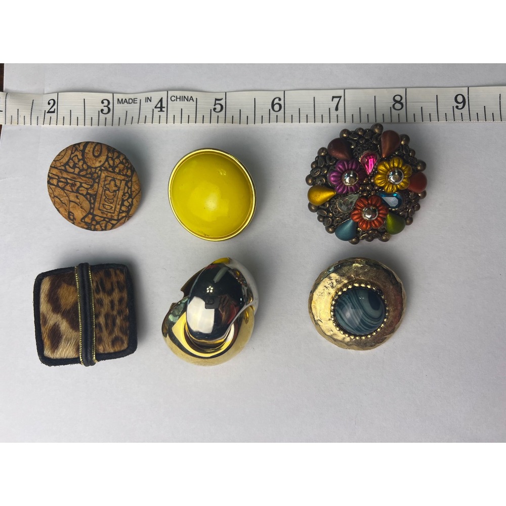 Lot of 6 Vintage Statement Clip On Earrings Large Unique Designs Retro‎